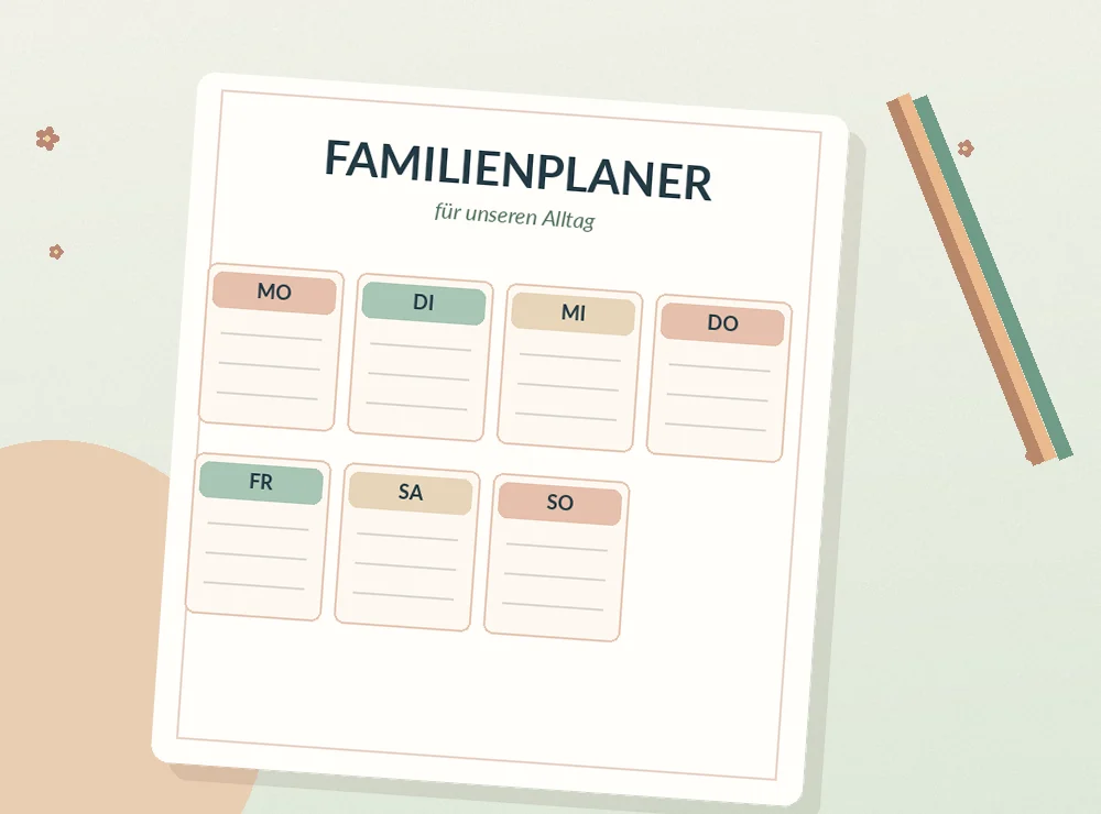 Gestaltetes Produktbeispiel: Familienplaner