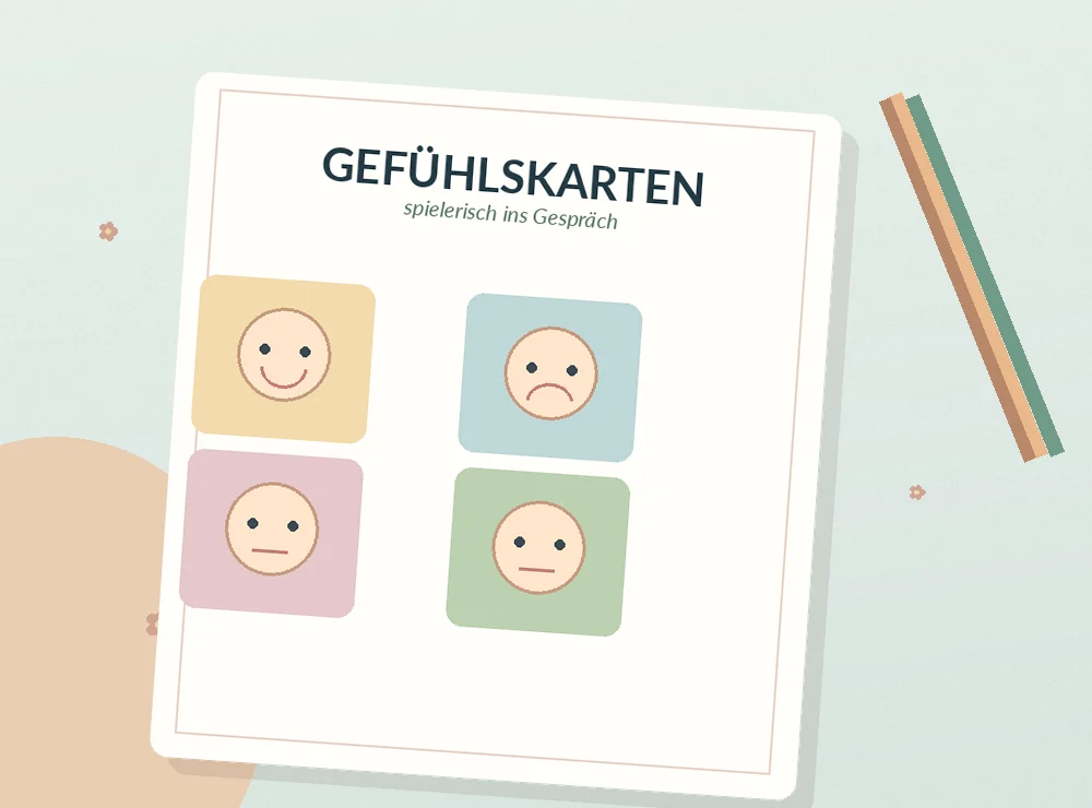 Gestaltetes Produktbeispiel: Gefühlskarten für Kinder